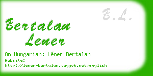 bertalan lener business card