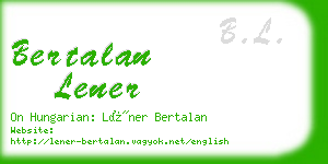 bertalan lener business card